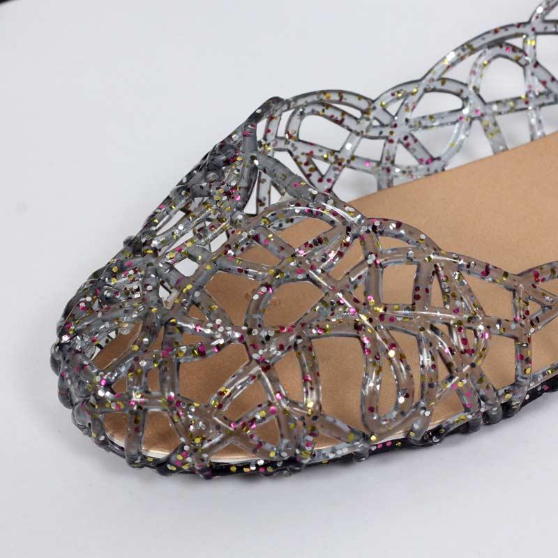 Изображение товара: Женские сандалии с кристаллами, Модные дышащие сандалии с вырезами, пляжная обувь с подсветкой, пластиковые босоножки, лето 2022