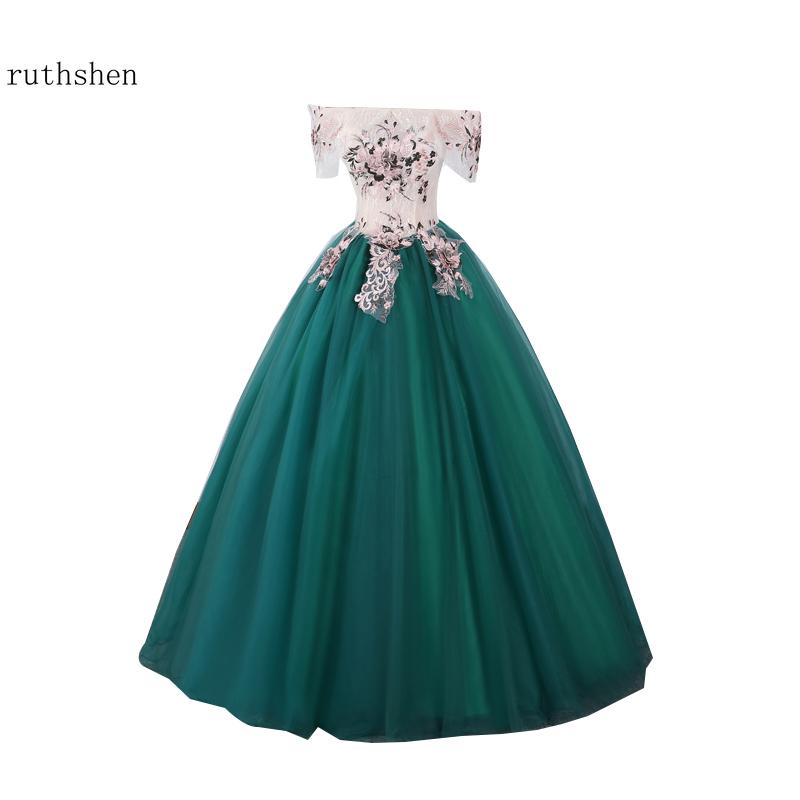 Изображение товара: Арабское выпускное платье, Длинное Элегантное бальное платье с открытыми плечами, маскарадное платье, зеленое дебютантное маскарадное торжественное платье для выпускного вечера