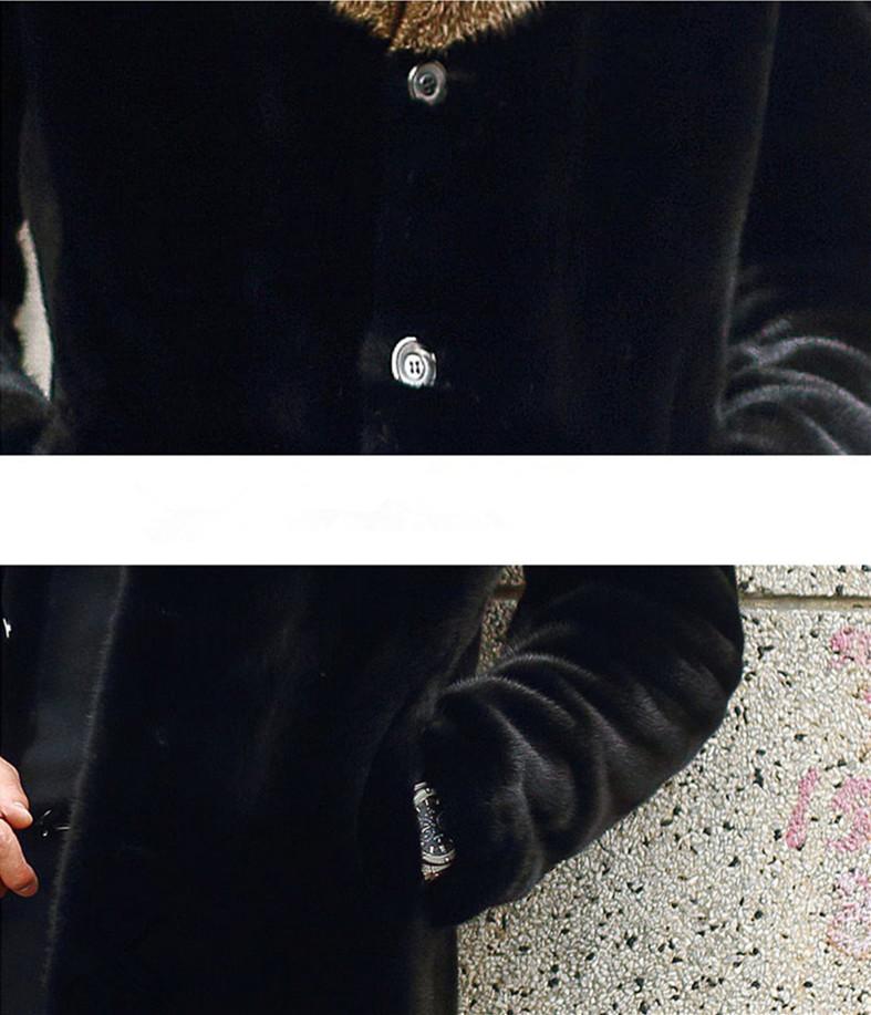 Изображение товара: Длинное черное меховое воротник большого размера повседневное мужское искусственное меховое пальто теплое мужское искусственное меховое верхнее белье S/6XL D365