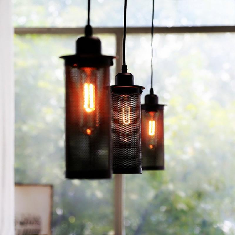 Изображение товара: Американский винтажный подвесной светильник, кованая железная люстра в стиле, лампы Эдисона E27 для столовой и кухни