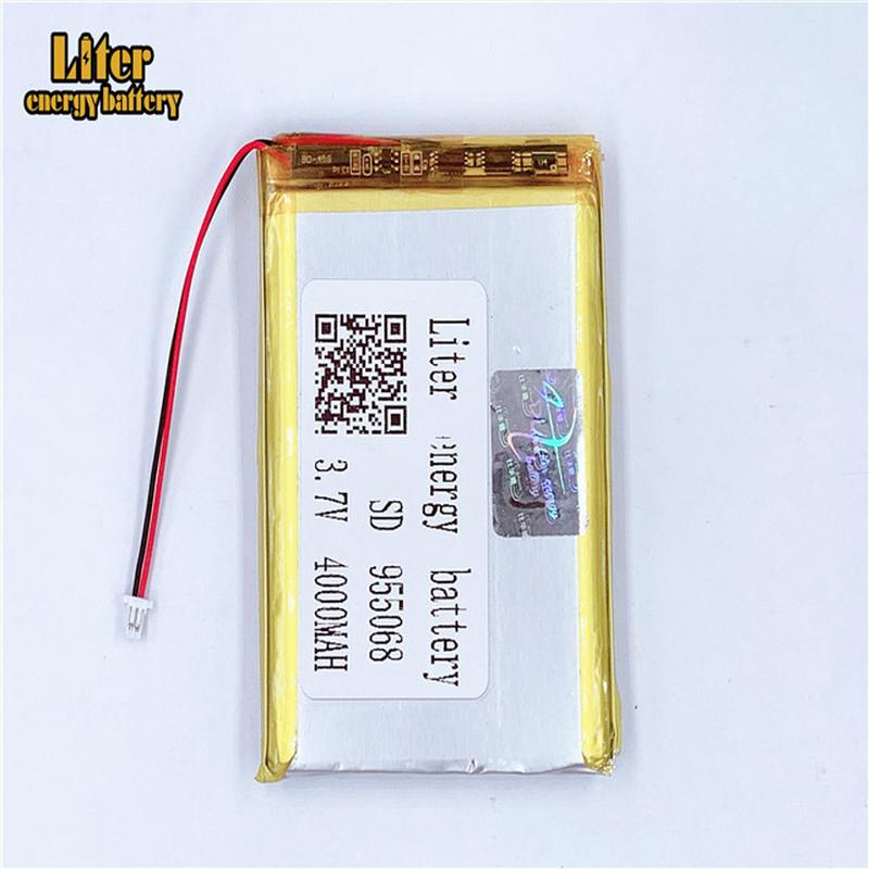 Изображение товара: 1.0MM 2pin connector 955068 4000mah 3.7V Polymer Lithium-ion Battery Recharge Battery for Digital Products Power Bank Battery