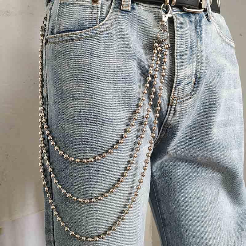 Изображение товара: Панк Хип Хоп джинсы металлический брелок для ключей кольцо для мужчин и женщин поясной держатель брюки цепочка персональный брелок для ключей подвеска