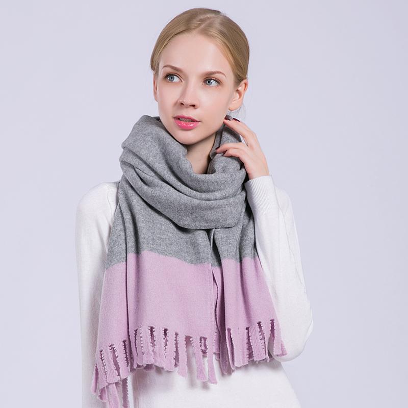 Изображение товара: Женский шерстяной шарф-шаль, теплый кашемировый шарф в стиле пэчворк, Осень-Зима 100% x 65 см