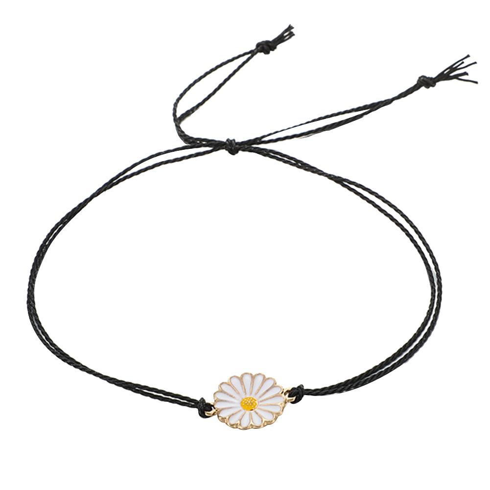 Изображение товара: Женский винтажный браслет в стиле бохо с ромашками и цветами, ручной плетеный браслет на веревке, ювелирные изделия, браслеты с веревкой, женский подарок