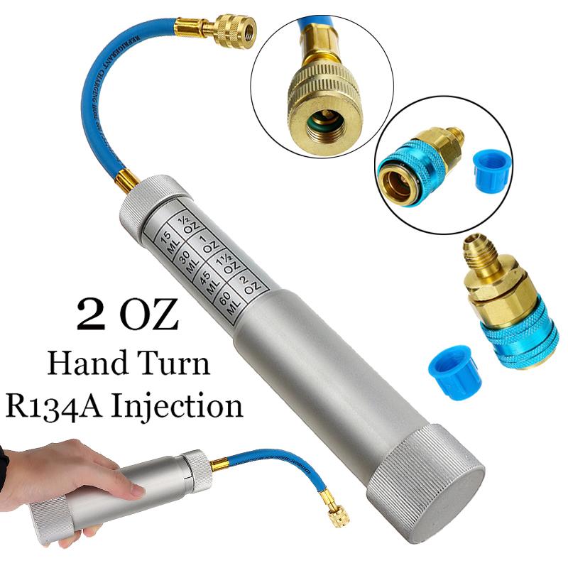 Изображение товара: New Oil & Dye Injector R134A 2-OZ Hand Turn Pump Oil Injection Car A/C Adapter