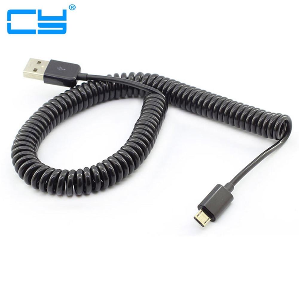 Изображение товара: 3 м/10 футов Micro Usb пружинный спиральный кабель удлинитель Портативный Выдвижной usb Дата-кабель для зарядного устройства для фотокабеля спиральный кабель