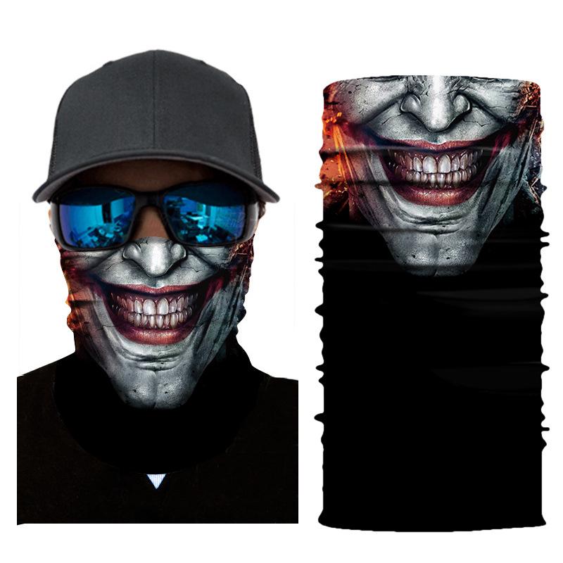 Изображение товара: Бесшовная Балаклава 3D, волшебный шарф, маска для шеи, маска для лица, призрак, Джокер, скелет, головная повязка, бандана, головной убор, бандана, Мужская велосипедная