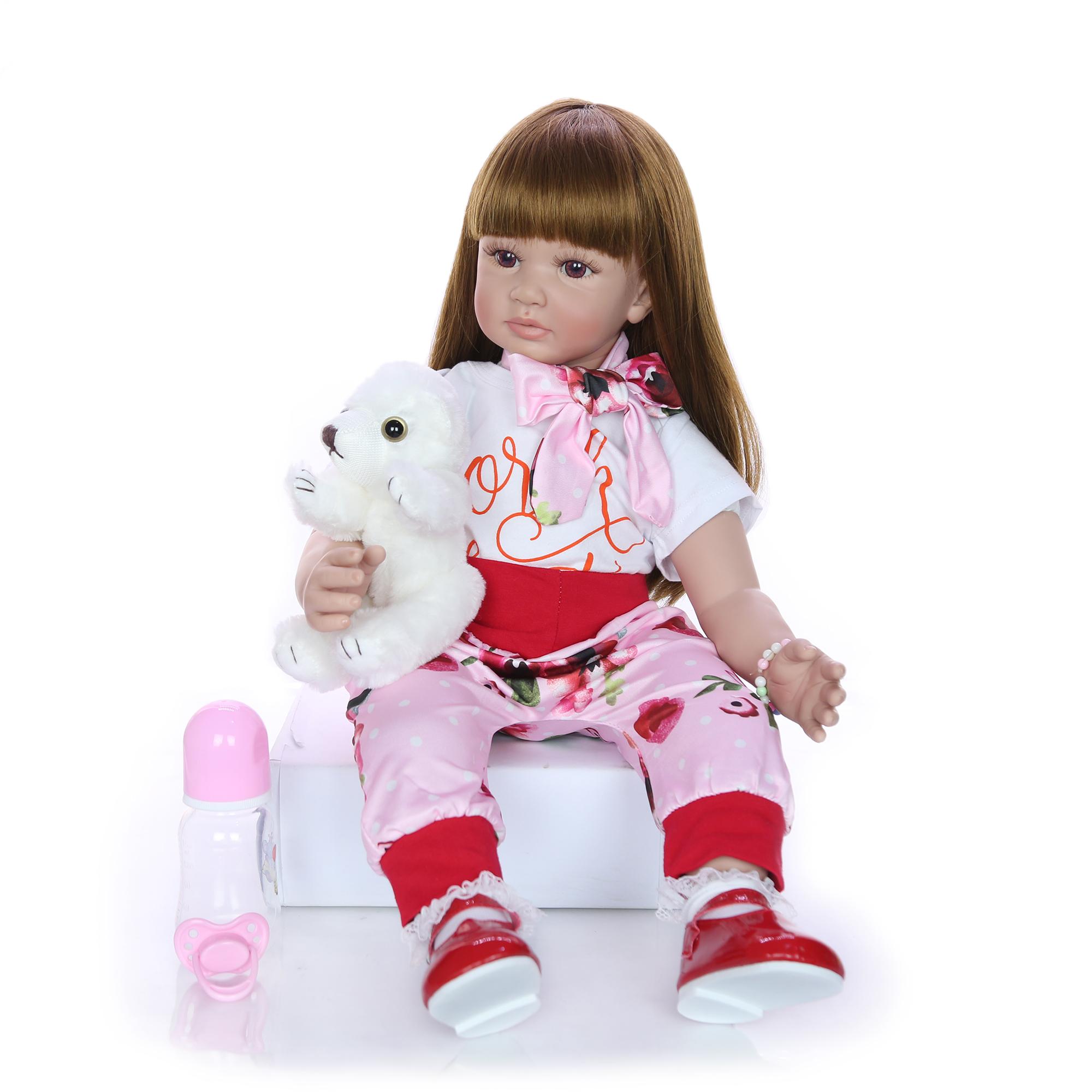 Изображение товара: Кукла реборн силиконовая Мягкая Реалистичная, модная Кукла-младенец 24 дюйма 60 см, кукла-принцесса для девочек, этническая кукла на день детей, подарок