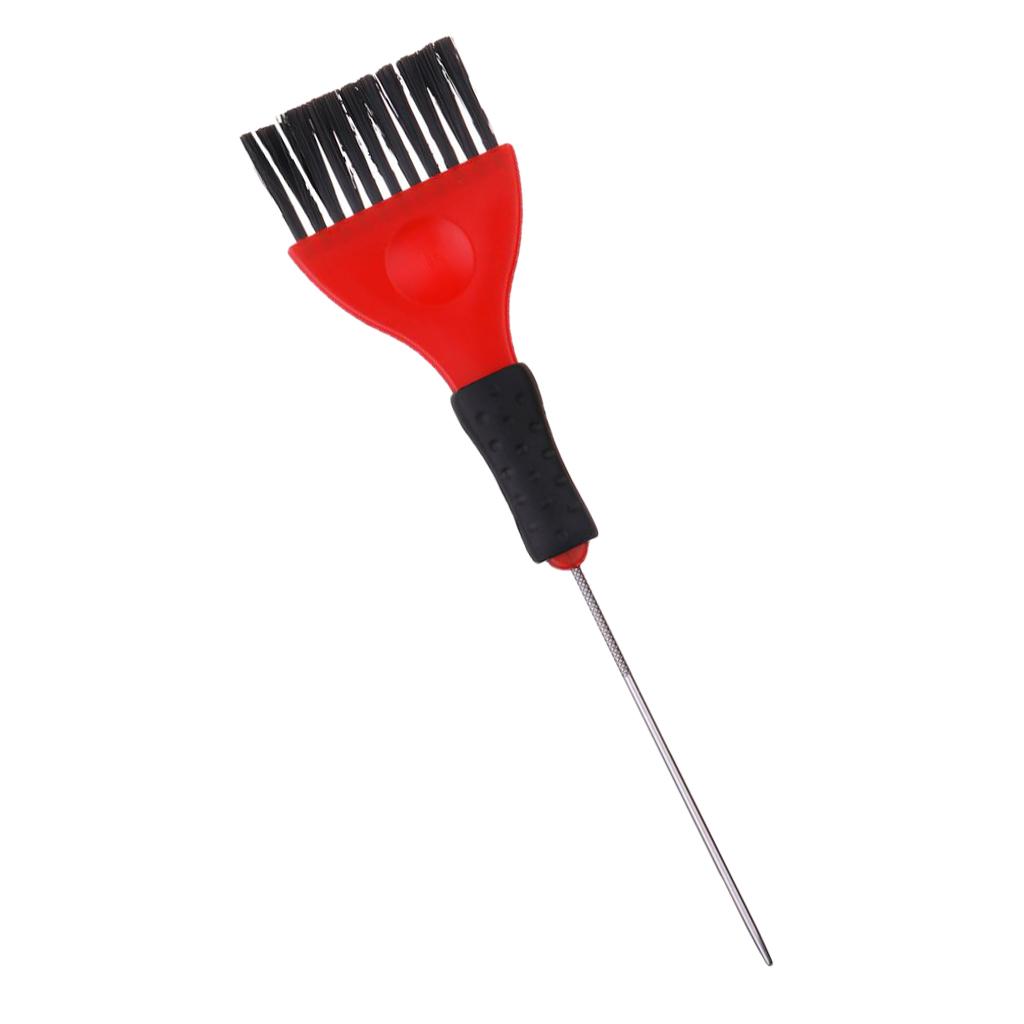 Изображение товара: 2 шт. кисть для окрашивания волос с металлическим хвостом, красная и черная, с длинной ручкой, Профессиональная парикмахерская краска для волос, аппликатор, кисти