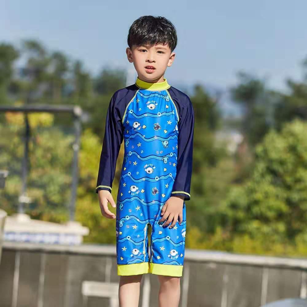 Изображение товара: Детский слитный купальник с длинным рукавом для мальчиков, купальный костюм для детей, одежда для серфинга