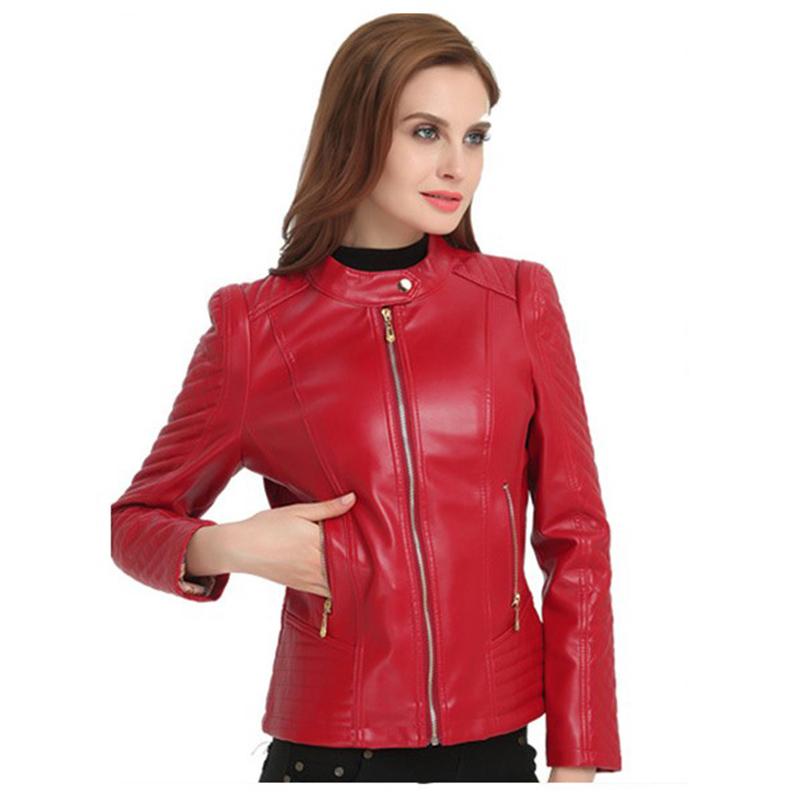 Изображение товара: Модная короткая женская куртка из искусственной кожи для женщин среднего возраста, Осень-зима, мотоциклетная кожаная куртка, тонкое теплое пальто, верхняя одежда 2020