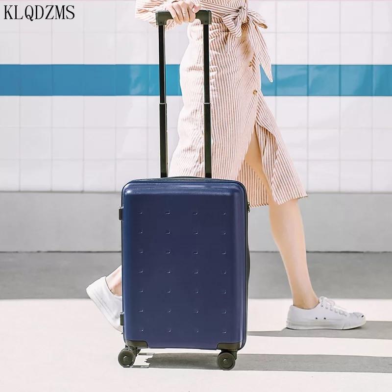Изображение товара: KLQDZMS 20 дюймов Дорожный чемодан на колесах Скалка багаж spinner Для мужчин wome модная кабина багаж для переноски на колесиках чемодан