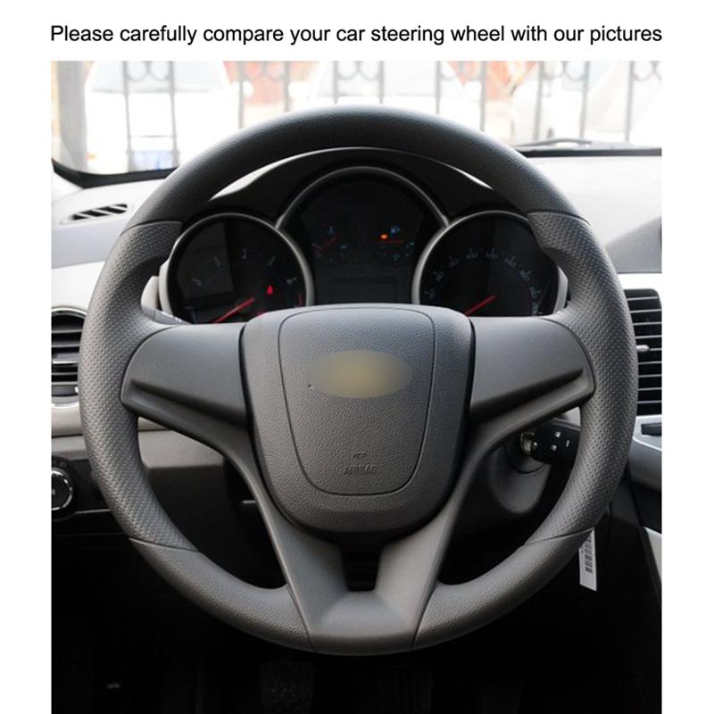 Изображение товара: Чехол рулевого колеса автомобиля из искусственной кожи для Chevrolet Cruze, Aveo, Orlando, Holden, Cruze, Ravon, R4