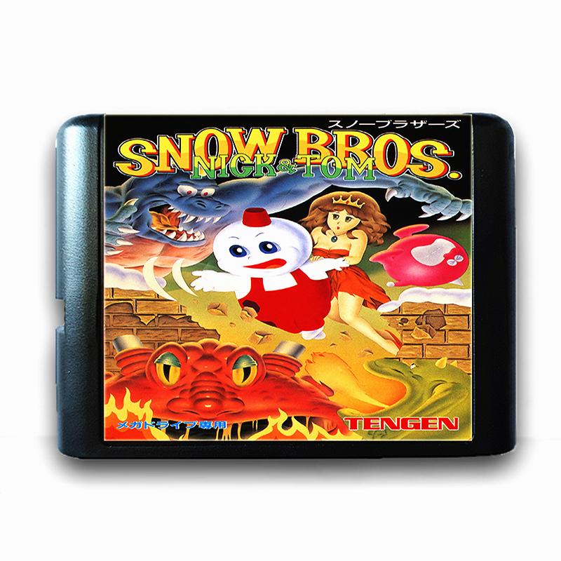 Изображение товара: Игра-карточка Nick & Tom Snow Bros для 16-битной Sega MD для Mega Drive для видеоигровой консоли Genesis PAL USA JAP