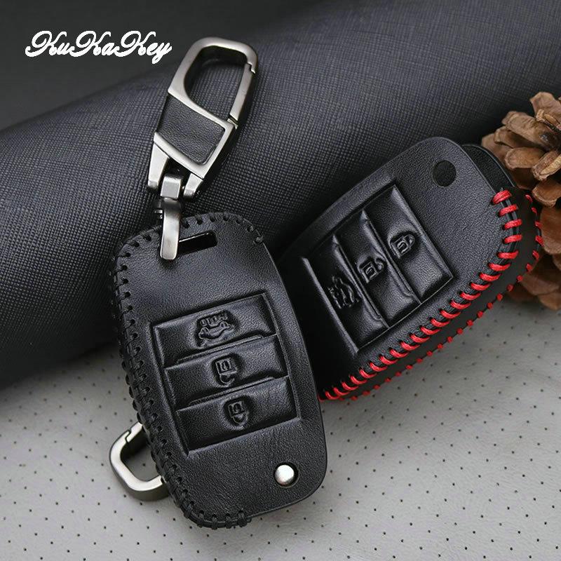 Изображение товара: Кожаный чехол для автомобильного ключа с держателем для ключей KIA Sid Rio QL Soul Sportage Ceed Sorento Carens Cerato K2 K3 K4 K5 Optima Rondo