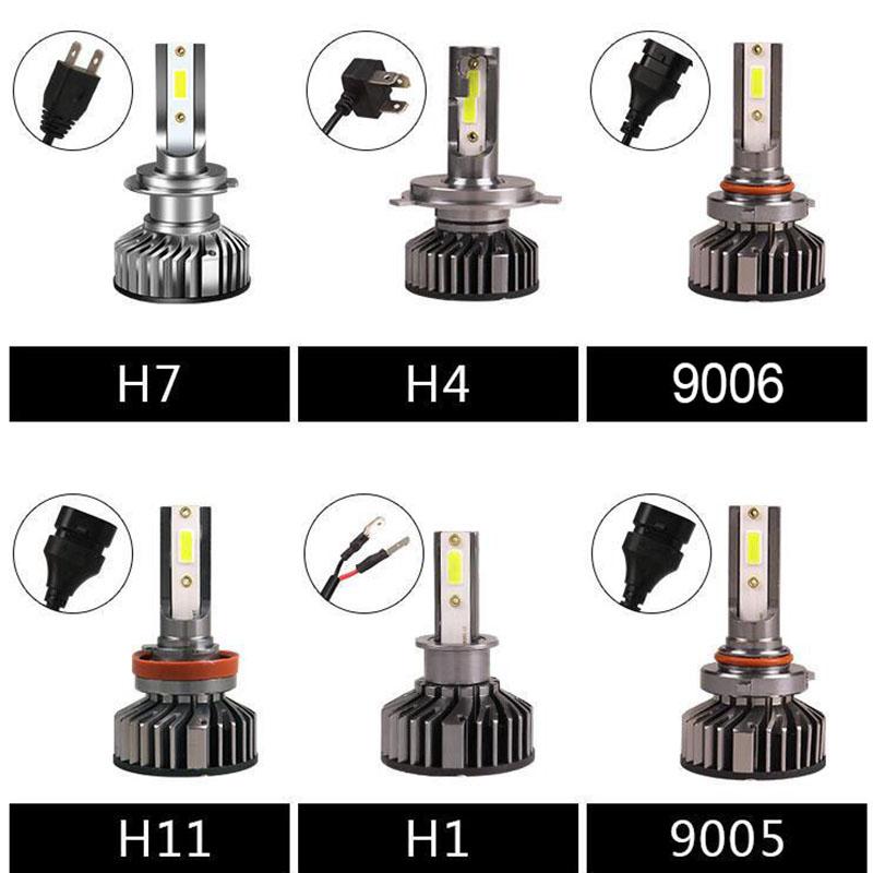 Изображение товара: Светодиодный ные лампы для фар 9005 9006 H1 H7 светодиодный H11 LED H4 светодиодный Car Headlight 60W 7200LM 6500K сверхвысокий прожектор