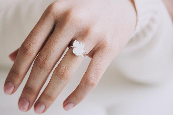 Изображение товара: Jisensp регулируемое кольцо с милым дизайном в виде крошечного слона, простое модное кольцо с милым животным для женщин и девушек, лучшее ювелирное изделие в подарок