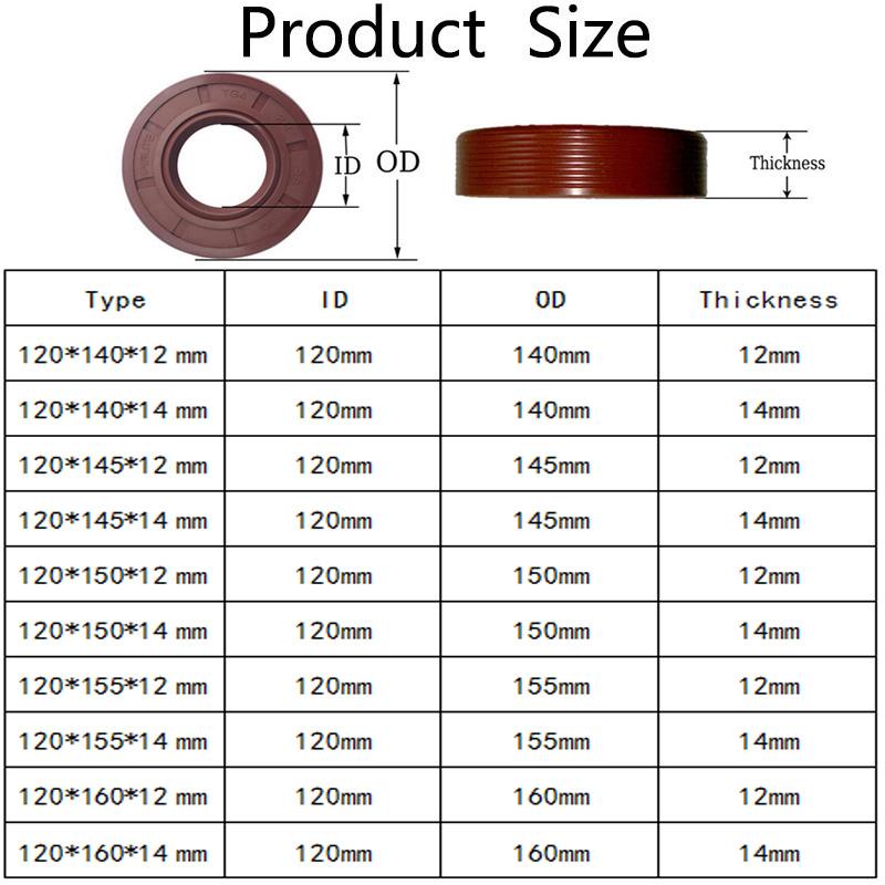 Изображение товара: Каркасное уплотнение каркаса фтора TG4, коричневое, FKM, радикальная Прокладка вала, внутренний диаметр 120 мм, внешний диаметр 140/145/150/155/160/165 мм