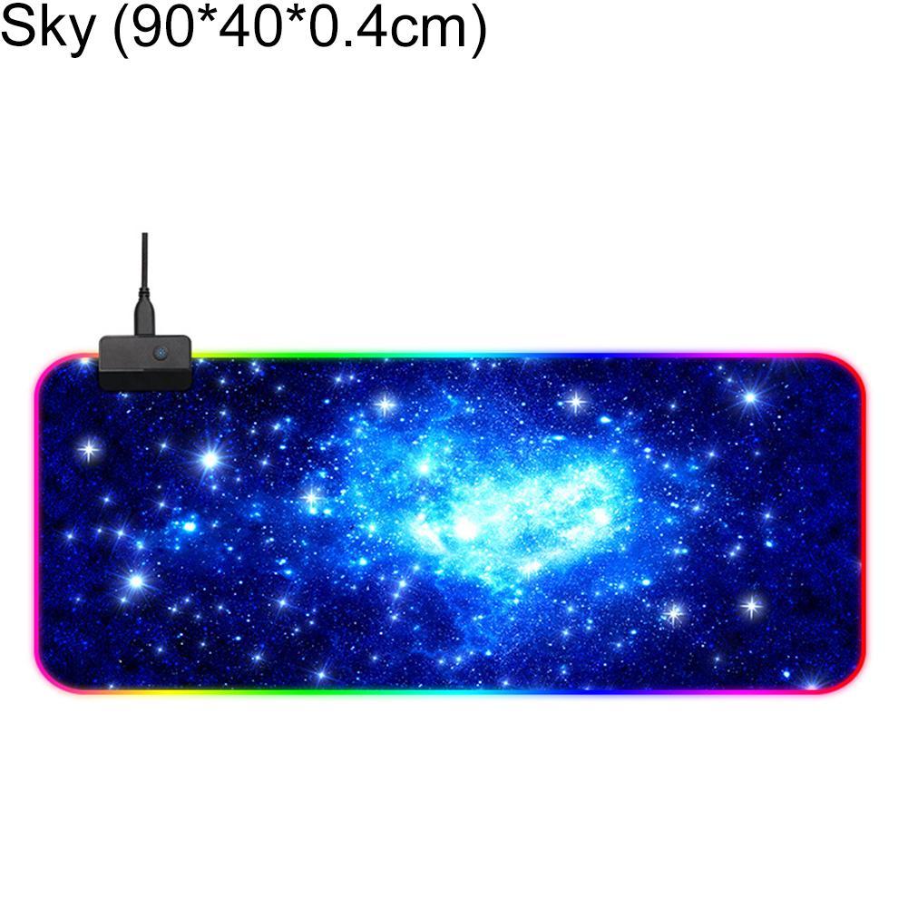 Изображение товара: Цветная (RGB) светодиодный коврик для мыши большой коврик для мыши USB Проводная Подсветка игровой геймер клавиатура на нескользящей подошве; Яркая светящаяся для ПК коврик для мыши