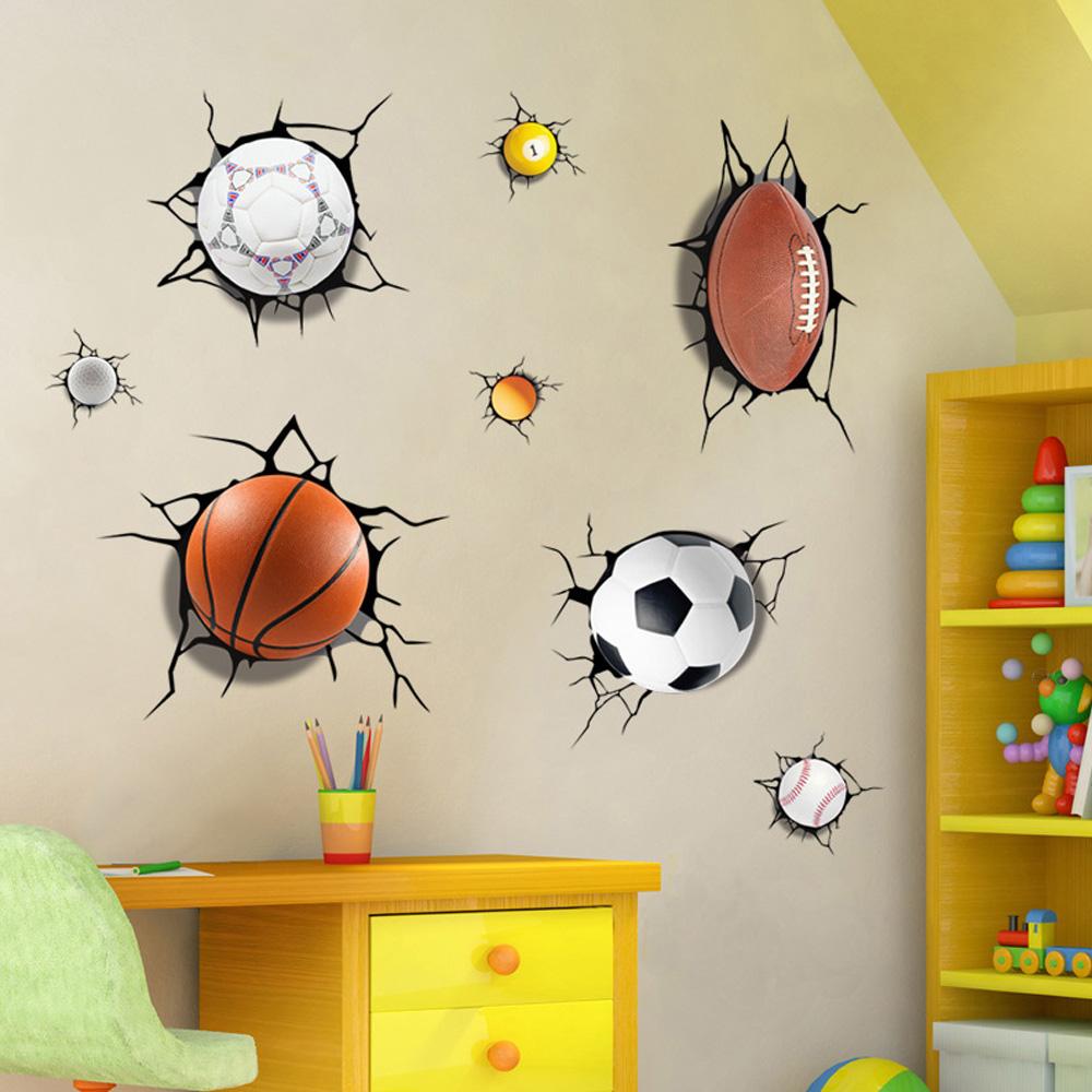 Изображение товара: Наклейка на стену в форме шара, 3D стерео Наклейка на стену из ПВХ, наклейка на стену для детской, гостиной, спальни