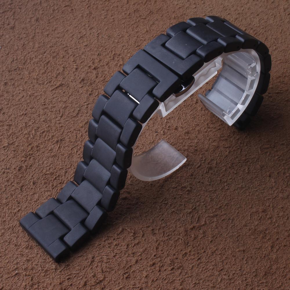 Изображение товара: Сменный ремешок для наручных часов 18 20 мм 22 мм, керамический ремешок для Samsung Galaxy gear, аксессуары для умных часов, матовый полированный быстросъемный ремешок