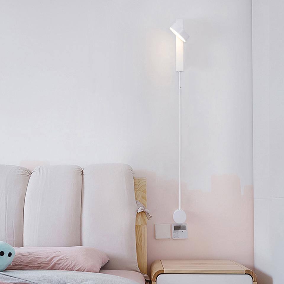 Изображение товара: Светодиодный настенный светильник в скандинавском стиле Simple7W 9 Вт, настенный светильник для спальни, гостиной, прохода, учебы, чтения, затемнения, современный бра, настенные светильники