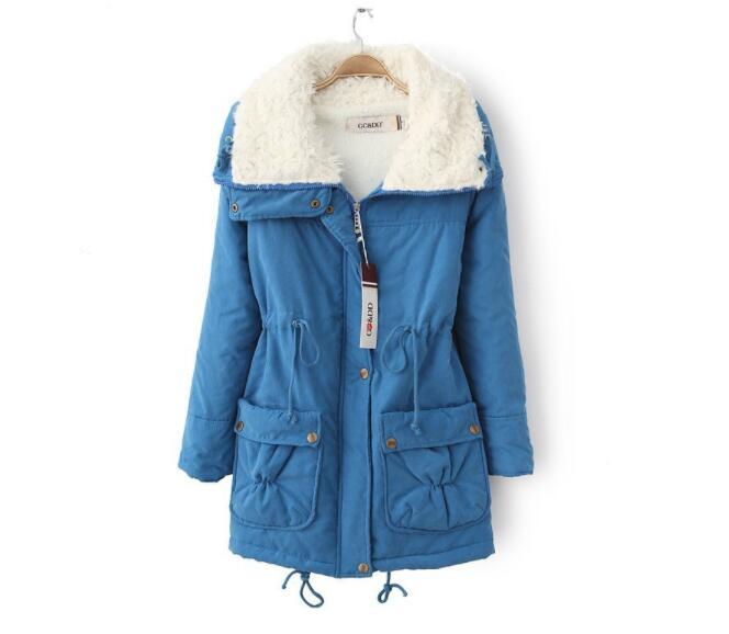 Изображение товара: Модная зимняя куртка, Женская облегающая Свободная верхняя одежда, средней длины, стеганая куртка, толстая хлопковая куртка, теплая флисовая парка, женская