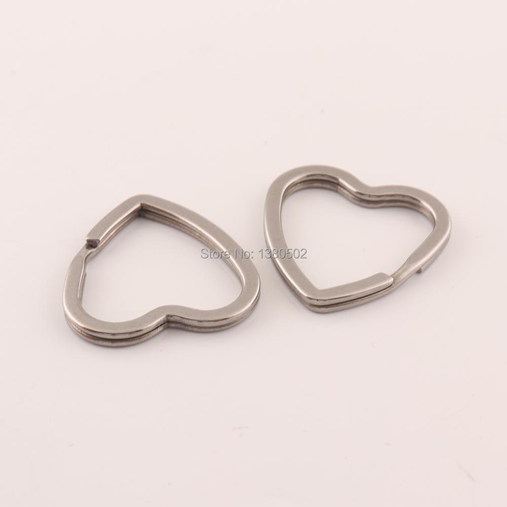 Изображение товара: 5 шт./лот металлическое кольцо для ключей из нержавеющей стали, брелок с разрезом, кольцо в форме сердца, для творчества, металлические украшения, аксессуары