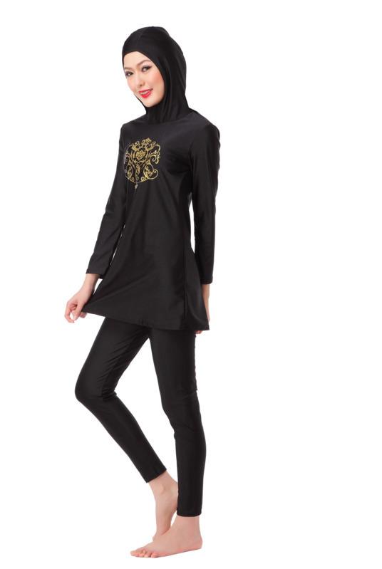 Изображение товара: Woman Islamic Clothing Beautiful Hijab Swimming Suit Swimwear Costume Pakistani Clothes Long Sleeve Hooded Swimsuit