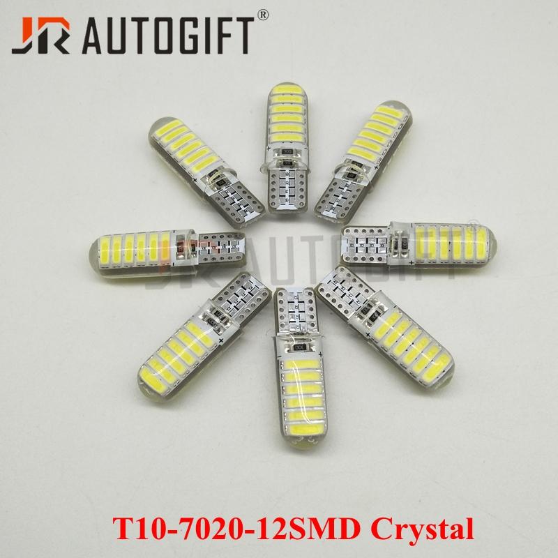 Изображение товара: 200 шт. габаритные огни s T10 7020 светодиодный 12 SMD СВЕТОДИОДНЫЙ 194 W5W Кристалл автомобильный боковой клиновидный свет лампа холодный белый 6000K Стайлинг автомобиля 12 В