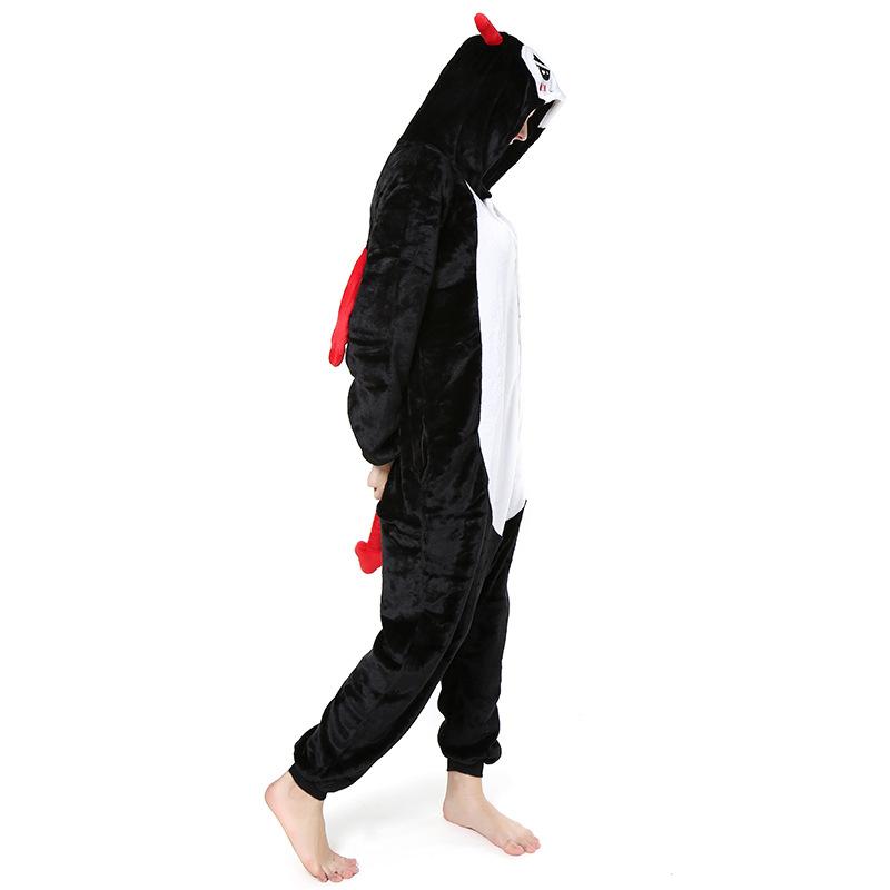 Изображение товара: Пижама для взрослых, Женская фланелевая одежда для сна, Пижама унисекс с милым демоном, мультяшным животным, пижама с капюшоном, кигуруми