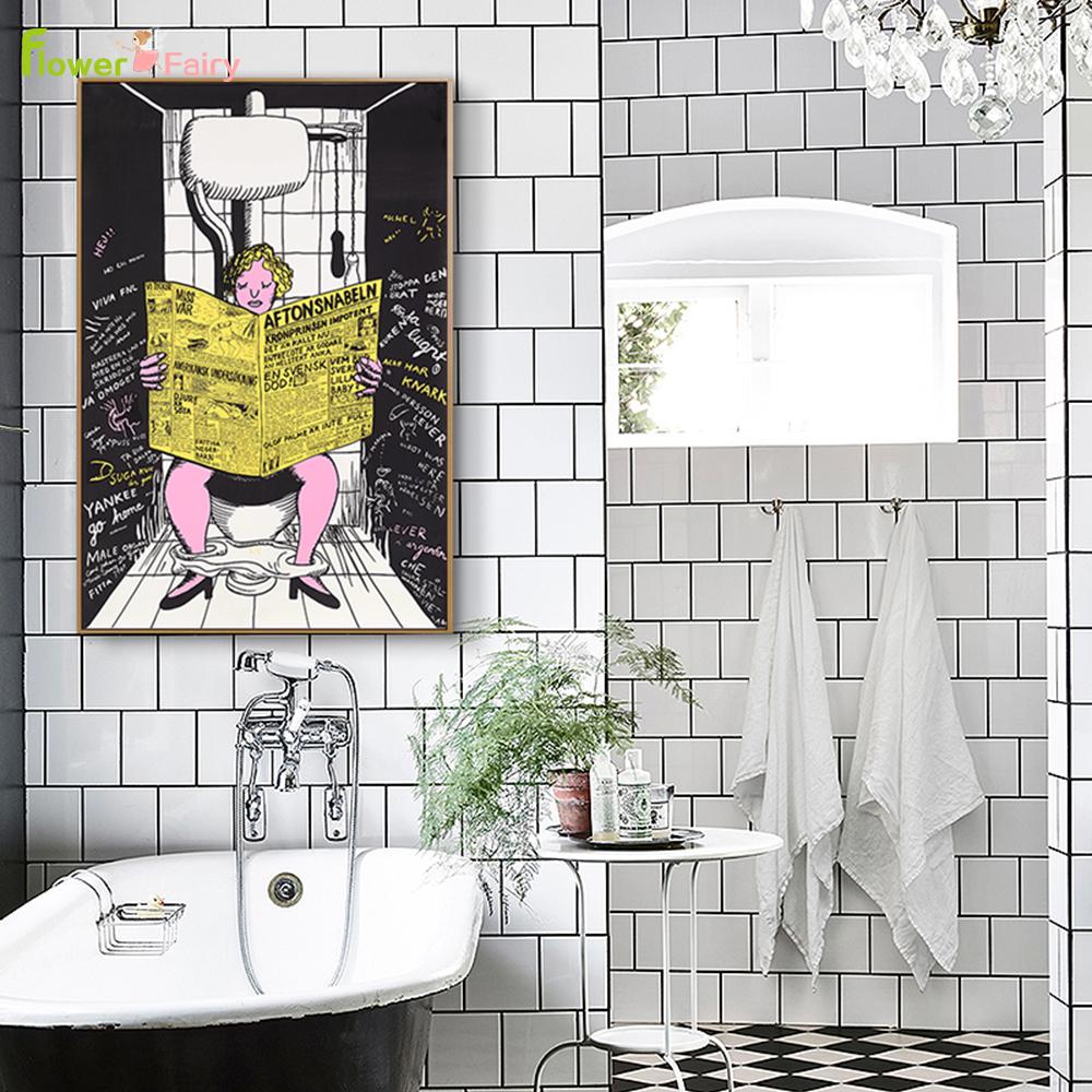 Изображение товара: Санузел туалет Северный плакат Туалет WC настенная живопись холст Lav ванная комната настенные картины для гостиной туалета без рамы