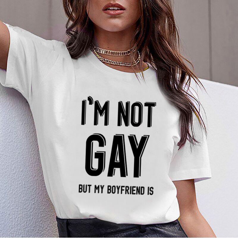 Изображение товара: Футболка для лесбиянок Радуга в стиле Харадзюку, женская футболка ЛГБТ с забавным мультяшным рисунком Ullzang, футболка с принтом гордости для геев 90-х, топы с графическим рисунком для женщин