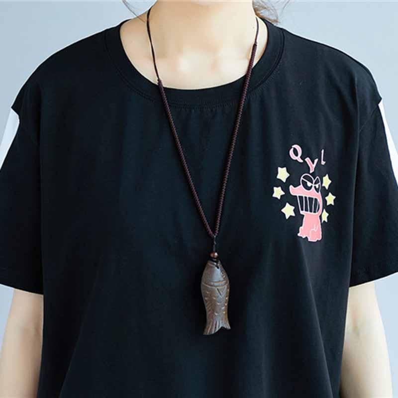 Изображение товара: Женский хлопковый костюм из двух предметов, Повседневная футболка с коротким рукавом и шорты с эластичным поясом, большие размеры 5XL, G484, лето 2019