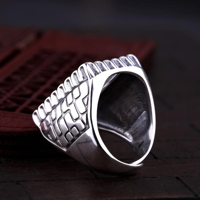 Изображение товара: Подлинное 100% 925 пробы Серебряное регулируемое пустое кольцо основание подходит для 16,8*21,7 мм Стеклянные Кабошоны Камея Настройки DIY ювелирных изделий