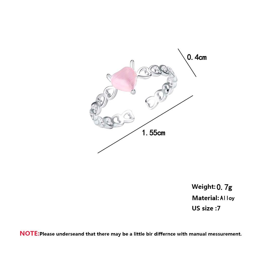 Изображение товара: Женское кольцо в этническом стиле, розовое кольцо с рисунком кошачий глаз, лисы, сердца