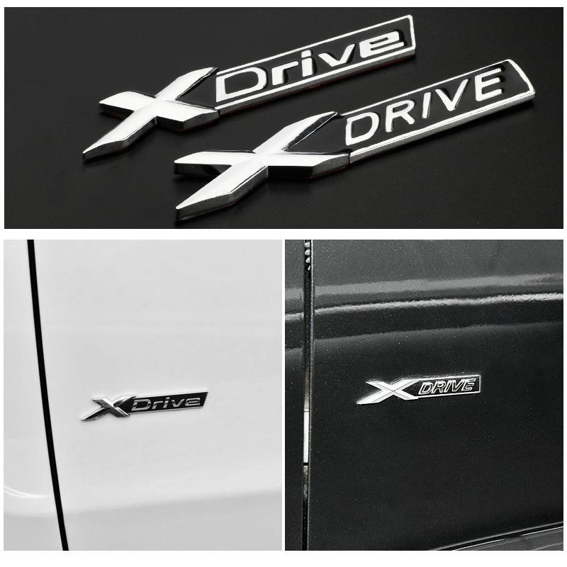 Изображение товара: 1 предмет металлический X полный привод наклейки для автомобиля Сторона Эмблемы для BMW X M3 M5 3 5 серии автомобиля переоборудование аксессуара серебристый, черный