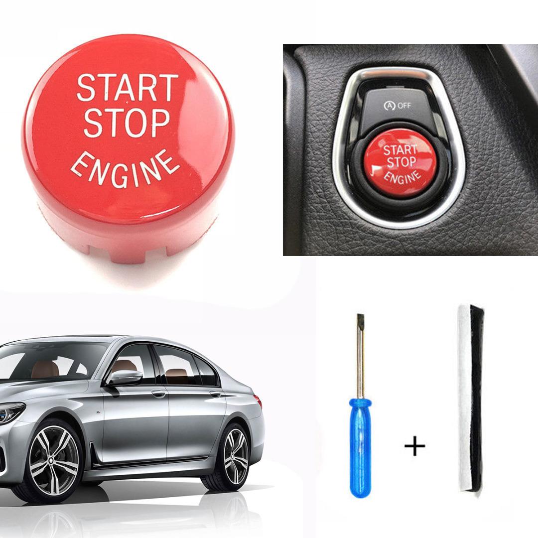 Изображение товара: 1 комплект, красная накладка на кнопку включения и остановки двигателя с глиной и отверткой для BMW F20 F30 F10 F01 F25 F26 1-7Series