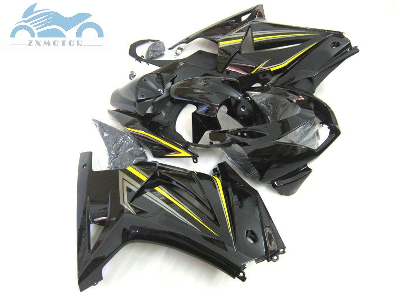 Изображение товара: 100% комплект обтекателей для Kawasaki 2008-2014 Ninja 250R ZX250 ABS спортивный обтекатель DF22 EX250 08 09-14 черный