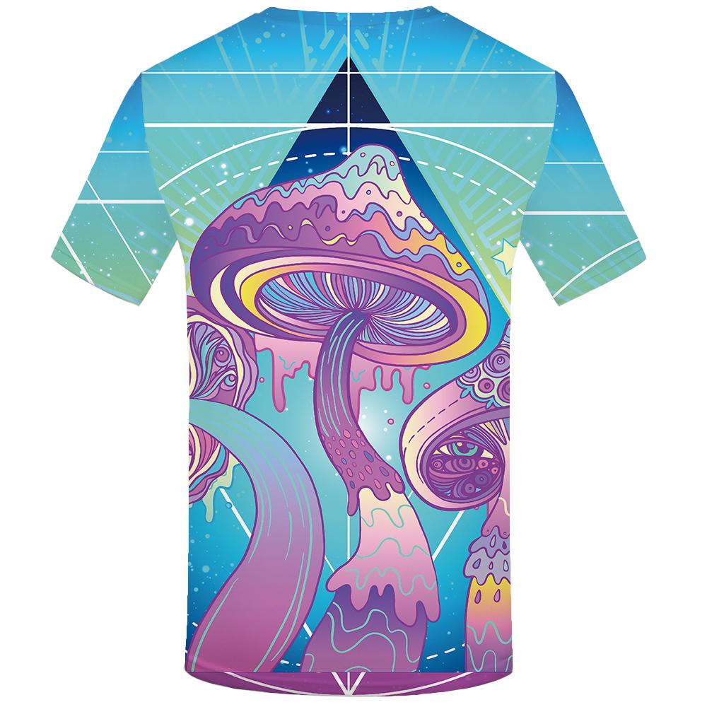 Изображение товара: Забавные футболки, психоделическая футболка, мужская одежда из аниме с рисунком грибов, геометрические футболки, футболки с 3d-граффити, футболки с принтом Харадзюку, Cas