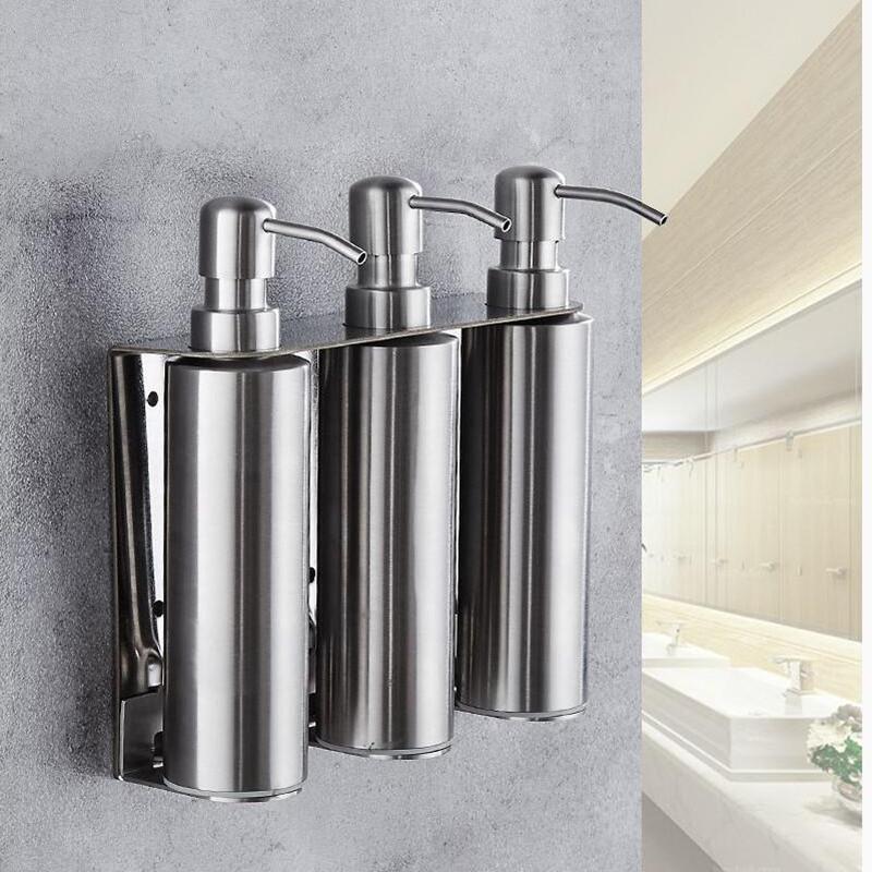 Изображение товара: Soap Dispenser Wall mounted Black bathroom Hand Liquid Soap Dispenser/kitchen soap dispenser 304 Stainless Steel Shampoo bottles