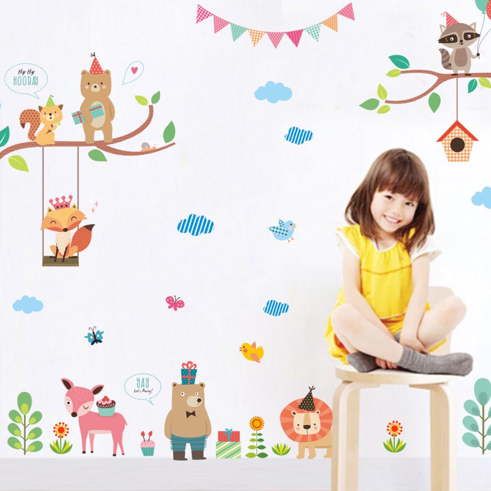 Изображение товара: Красочные Мультяшные совы, наклейки на стену, совы на дереве, домашний декор для детской комнаты, настенные наклейки для украшения детской комнаты