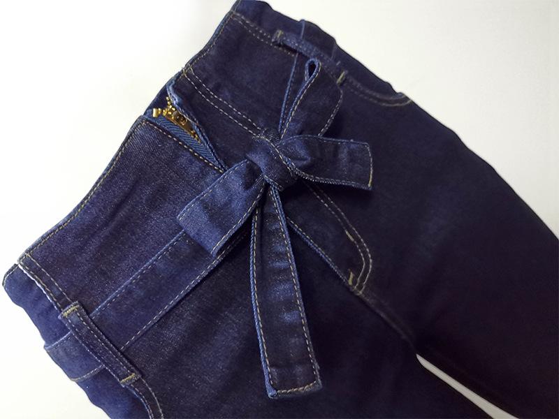 Изображение товара: Новинка 2022, Облегающие расклешенные джинсы с бантом, женские джинсы с завышенной талией для мам, джинсы стрейч со звеньями, обтягивающие брюки, штаны с колокольчиком