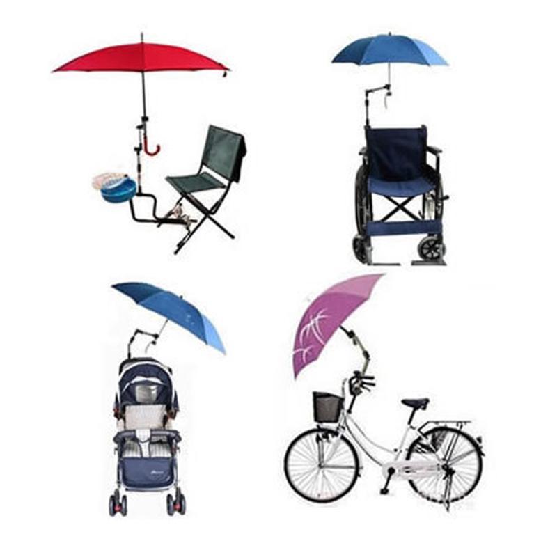 Изображение товара: Подставки для зонтов из нержавеющей стали, поворотный на любой угол, для инвалидных колясок, соединитель для зонта, держатель для зонта для коляски, инструмент для защиты от дождя