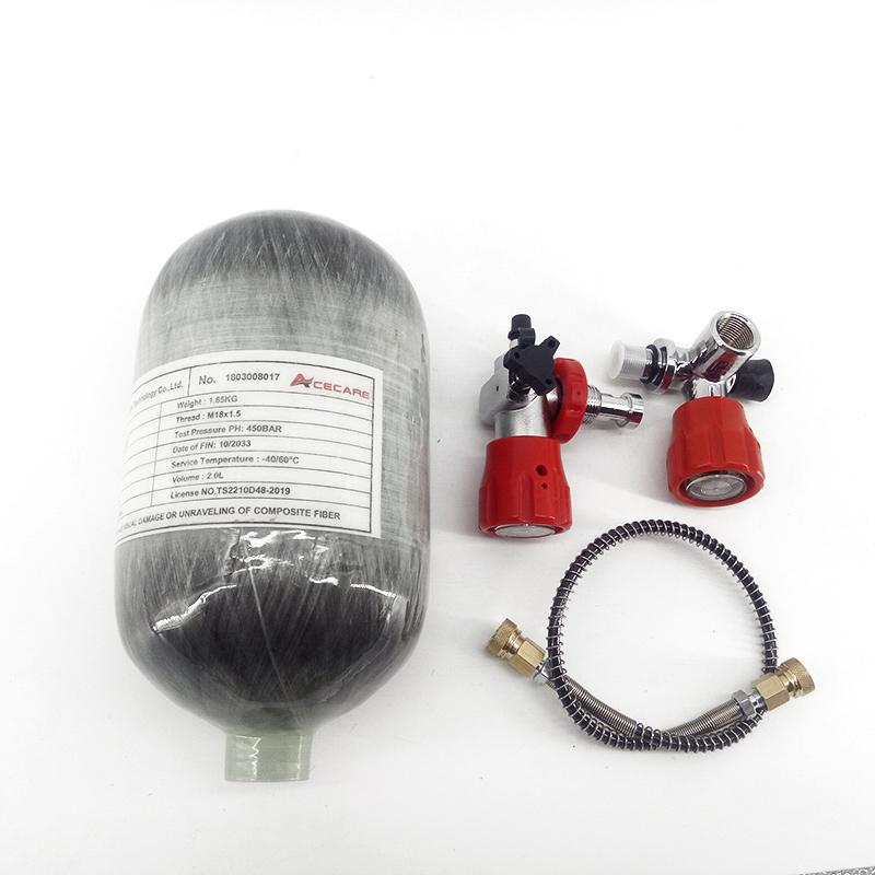 Изображение товара: AC5020 Пейнтбол Pcp воздушный бак 2L короткий цилиндр высокого давления Кондор мини бутылка погружения 4500 Psi воздушный шар для компрессора 300 бар