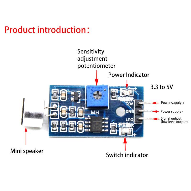Изображение товара: Модуль датчика обнаружения звука модуль свистка переключатель управления звуком выход высокий низкий электрический уровень DIY для Arduino