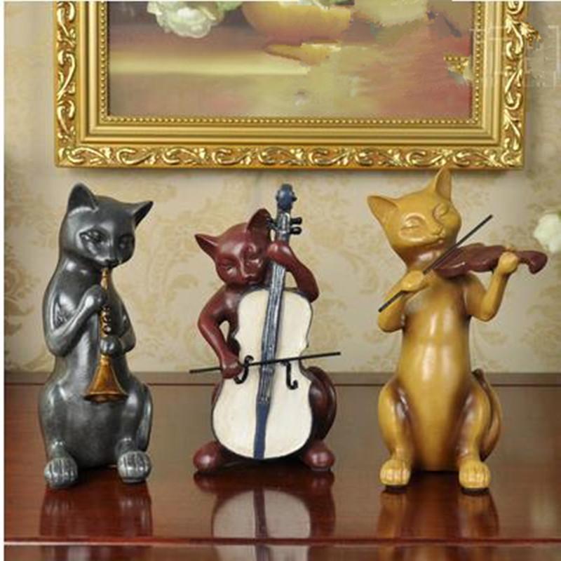 Изображение товара: Творческие музыкальные поделки для кошек, европейские домашние украшения, настольная мебель для дома, офиса, ресторана, красивые подарки