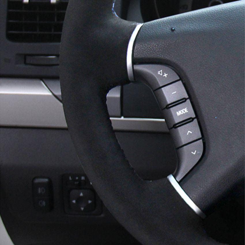 Изображение товара: DIY черный замшевый ручной прошитый чехол рулевого колеса автомобиля для Mitsubishi Pajero 2007-2014 Galant 2008-2012