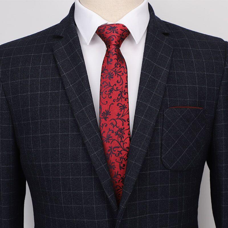 Изображение товара: Цветочный галстук на шею, 7 см., тонкий галстук для мужчин, галстук, черный, мужской, 2019, красный галстук, облегающий, синий, для торжественных мероприятий, свадебные подарки для гостей