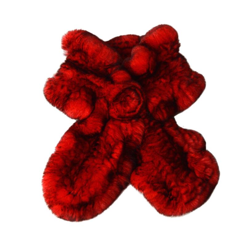 Изображение товара: Женский зимний Плетеный шарф из натурального кроличьего меха, с оборками, в европейском и американском стиле